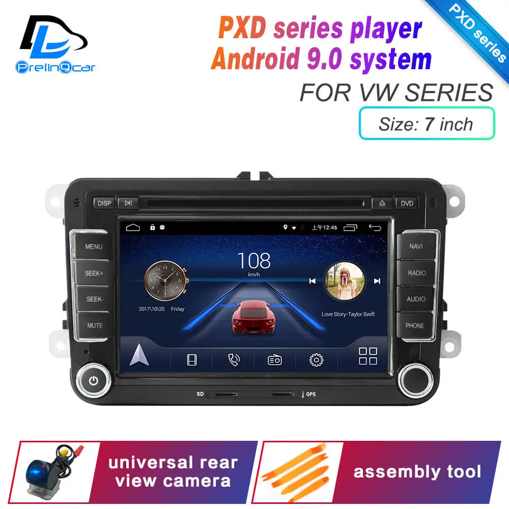 Android 9,0 4G LTE мультимедийный подголовник DVD плеер для Volkswagen универсальный Passat B6 B7 bora автомобильный монитор Радио Стерео навигация - Цвет: PXD 7inch universal