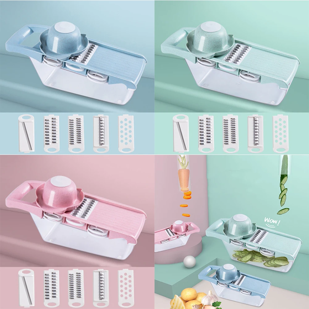 Manual Vegetable Cutter With Steel Blade Potato Peeler Carrot Grater Mandoline Vegetable Slicer Kitchen Tool