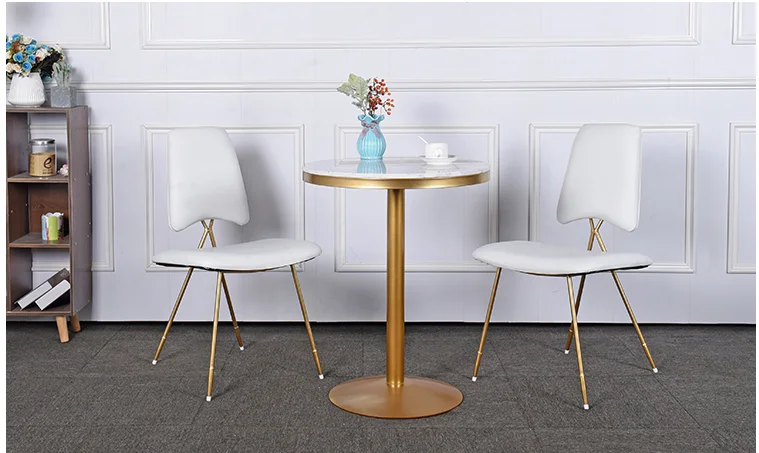 Leisure cafe negotiating table and chair combination marble net red shop restaurant small round table tea shop tables and chairs