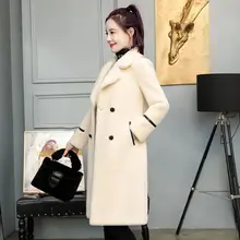 Зимнее меховое пальто для женщин Повседневный стиль осенне-зимняя куртка Женское пальто из искусственного меха тонкое пальто женское длинное пальто