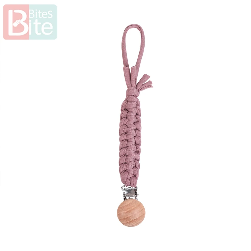 Purple Chain 1 шт., Детская Соска с зажимом, цепочка из бука, пустышка с зажимом, держатель для соски, детский прорезыватель, Плетеный держатель, цепочка для соски, детские товары, подарки - Цвет: Purple Chain