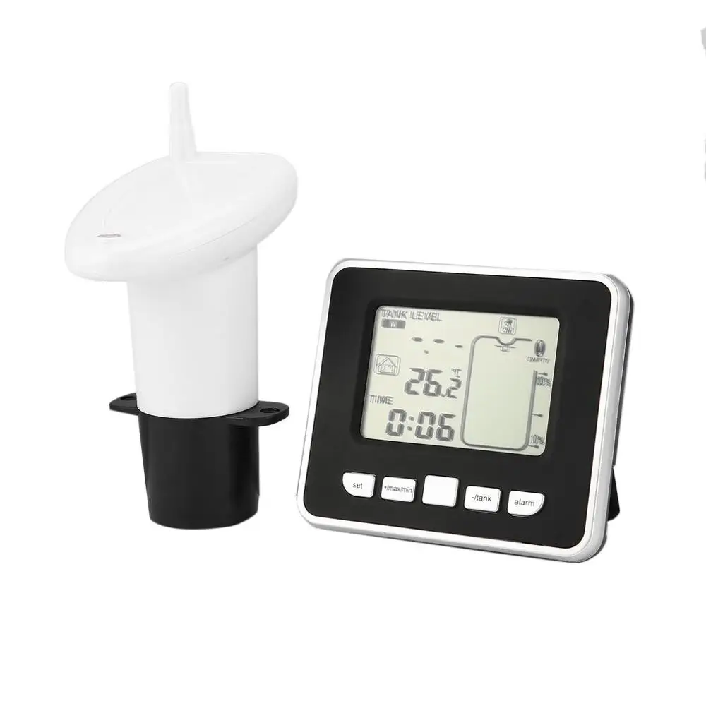 Sensor de medición de nivel de agua ultrasónico LED, con pantalla de temperatura, herramientas de medición de profundidad líquida