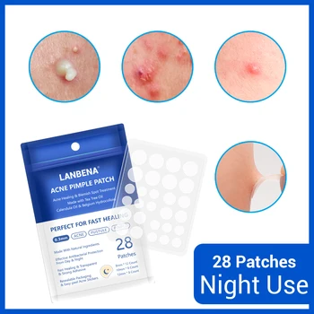 

LANBENA Acne Pimple Patch Invisible Acne Removal Acne Stickers Blemish Treatment Face Skin Care Pimple Remover Tool 28 Patches