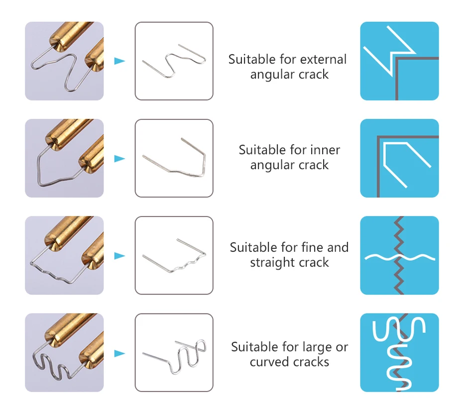 Plastic Welding Gun Heating Fuser Welder Machine Welding Nail Repair 4 Types Welding Wire Tool Car Bumper Repairing Hot Stapler