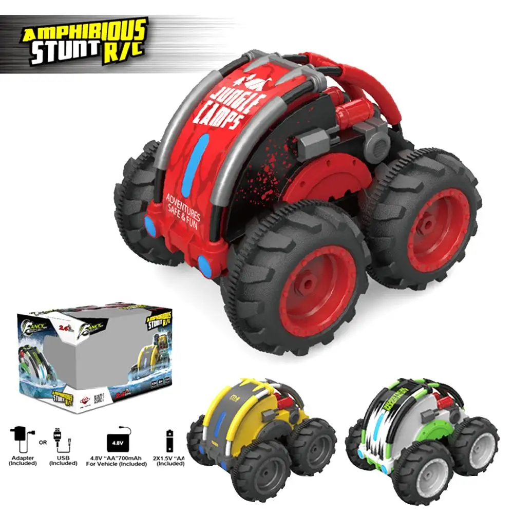 

Remote Control Car Toys 2.4GHz 4WD Amphibious Stunt Car Toys Waterproof Double-sided Rotating Tumbling RC Car Toy