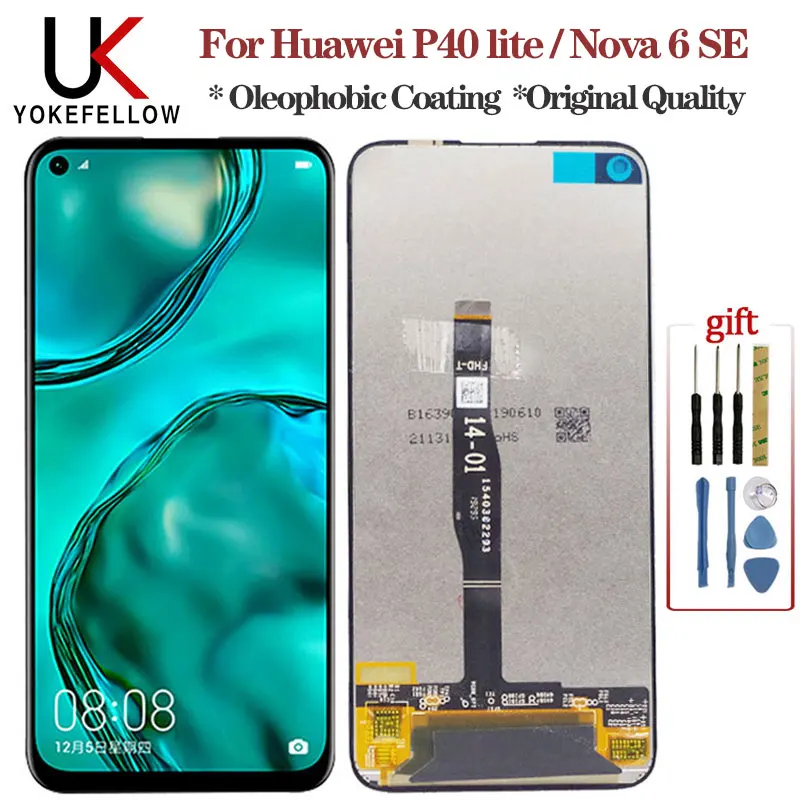 Оригинальный сменный дисплей 6 4 дюйма с рамкой для Huawei P40 Lite ЖК сенсорный экран