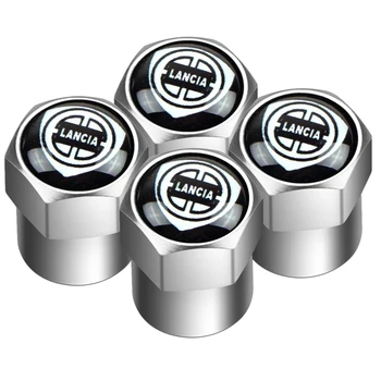 

4PCS Auto Emblems Metal Wheel Tire Valve Caps Stem case for Lancia Delta Ypsilon Lybra Musa Kappa Voyager accessories