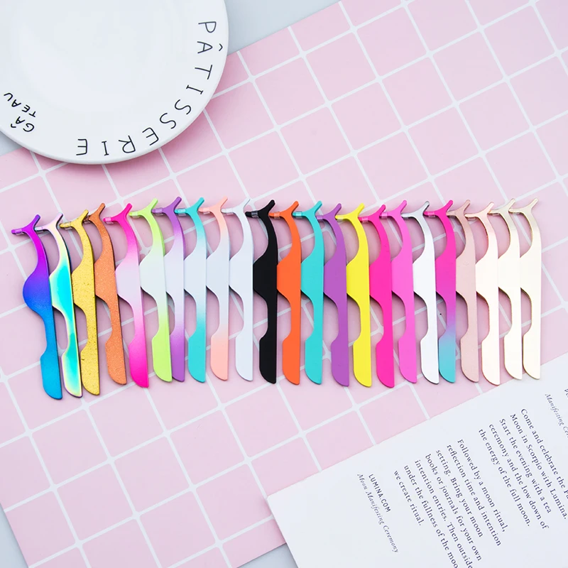 Lashes Tweezers Colour Eyelash Curler Makeup Tools Stainless Steel Golden Beauty Cosmetics Instrument maquillajes para mujer 2