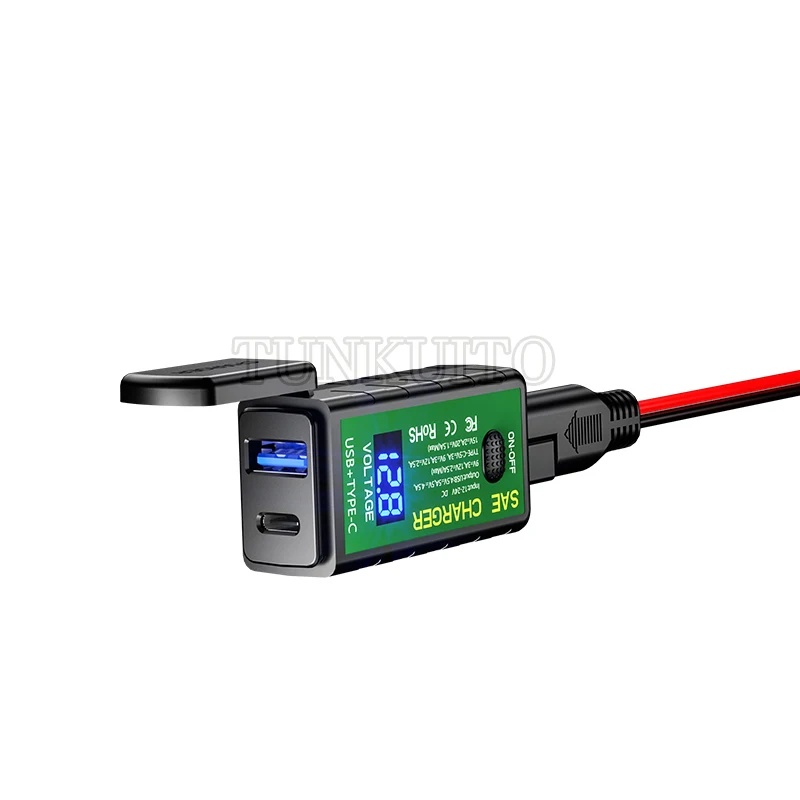 Waterproof Motorcycle USB Charger Voltmeter for Moto Motor Motorbike Scooter 12V 24V Mobile Phone Charger