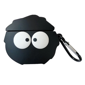 

Black Totoro Briquettes Silicone Earphone Case for Apple airpods key ring Case Accessories Protective Cover Bluetooth cases