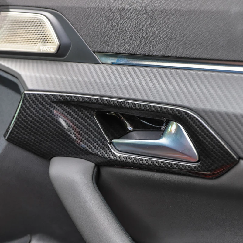ABS автомобильный Стайлинг ручки для межкомнатных дверей чаша крышка отделка внутренняя отделка рамка наклейки Блестки для peugeot 508