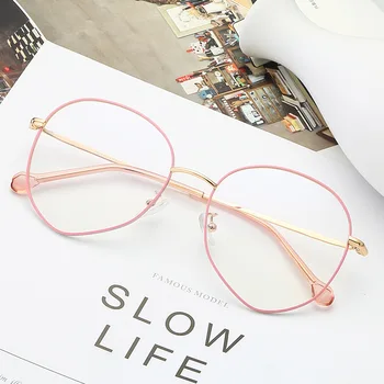 

Hot new personality frame glasses metal art comfortable decorative flat mirror fashion can be equipped with myopia frames.