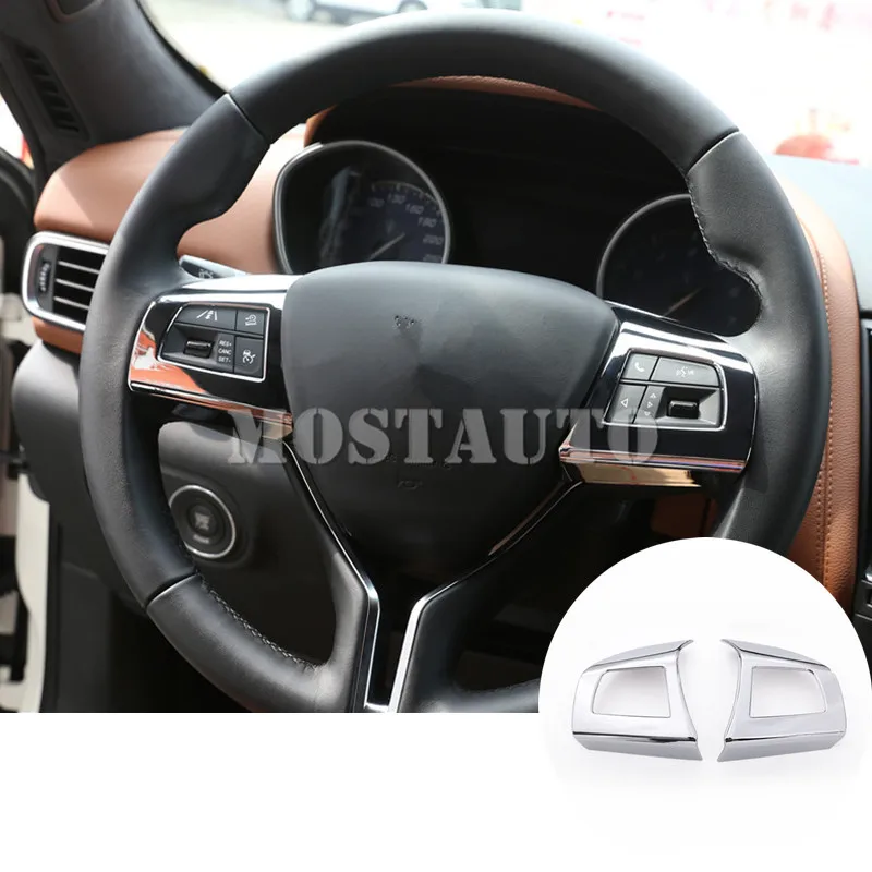 For Maserati Ghibli Quattroporte Interior Steering Wheel Button Frame