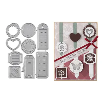 

YaMinSanNiO Label Metal Cutting Dies Tag Album Paper Craft Stencil Templates for Diy Scrapbooking Embossing Decor Background Die