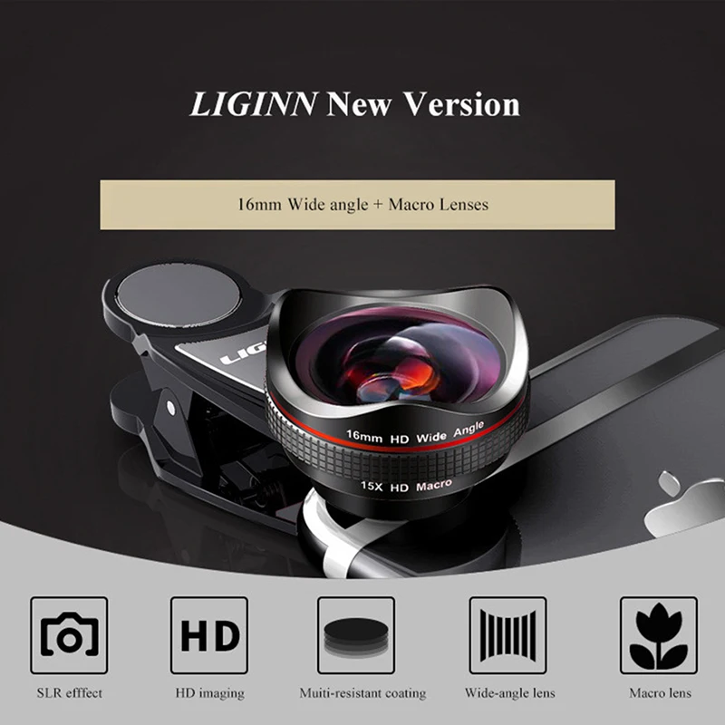 Obiettivo Per Smartphone 2-in-1 - Grandangolare 120° E Macro 10x - Compatibile Con IPhone E Android - Foto 3