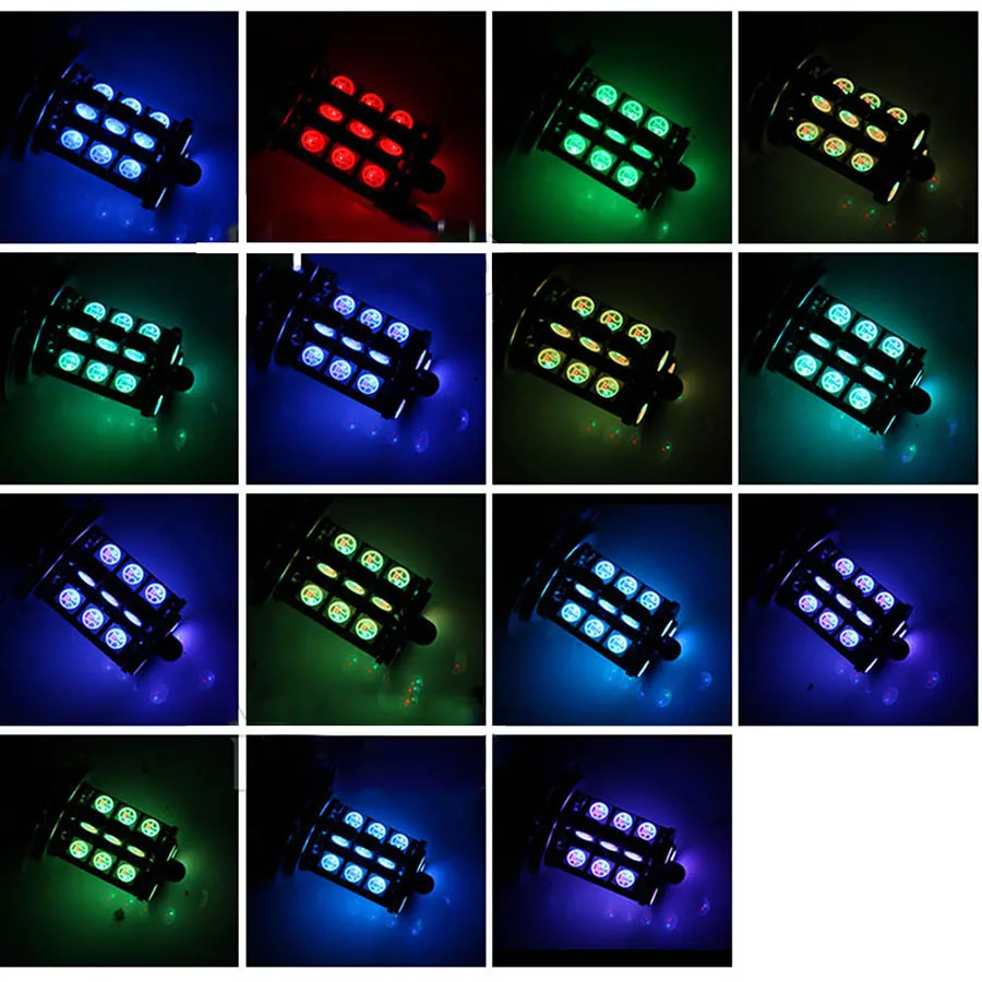2PCS RGB LED H11 H9 H8 9005 9006 Car Fog Light With remote Control DRL Daytime Running Backup Reverse Light Decoration Lamp Bulb (8)