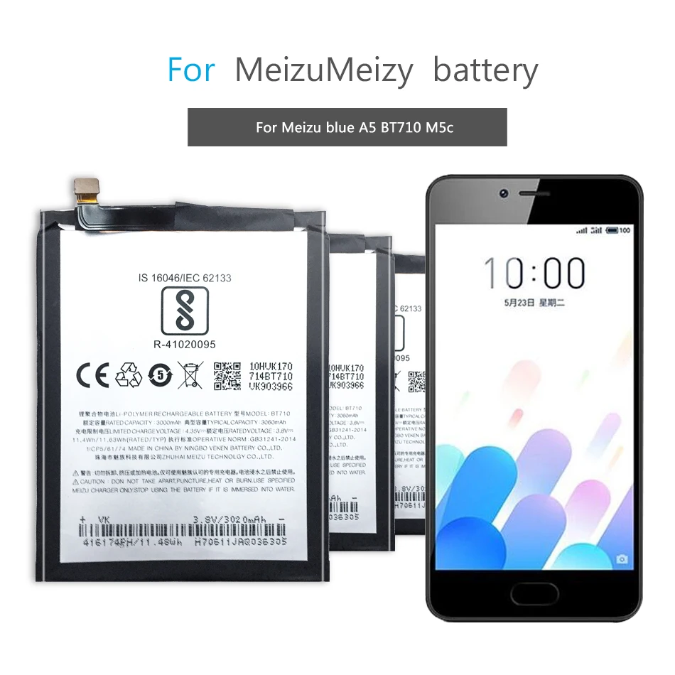 Аккумулятор для Meizu Blue A5 BT710 M5c M710M M793Q, аккумулятор 3060 мАч+ бесплатный инструмент+ номер отслеживания