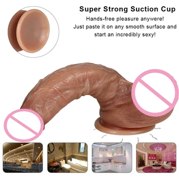 Makeup Big Double layer Dildo Hardness Soft Realistic With Suction Cup Real Skin feeling Huge Penis Erotic Sex Toy For Women Men 5