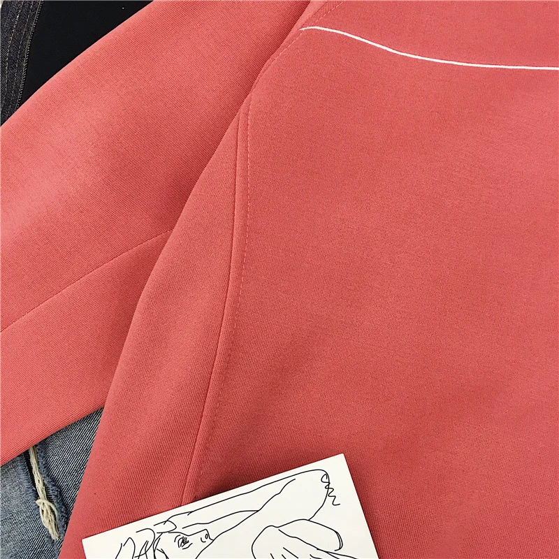 Autumn Women Sweatshirt Hoodie Korean Ulzzang Harajuku Patchwork Wool Pullover Sweatshirts Female Fleece Long Sleeve Hoodies