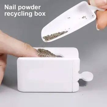 

Portable Dipping Powder Recycling Tray Nail Glitter Storage Box Manicure Tool