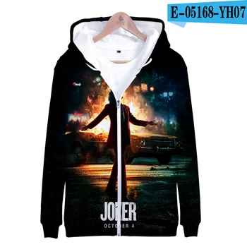 

New Joker Hip Hop Kpop 3D Zipper Hoodies Sweatshirts Men/Women Autumn Winter Casual Streetwear 3D Print Joker Funny Hoodie