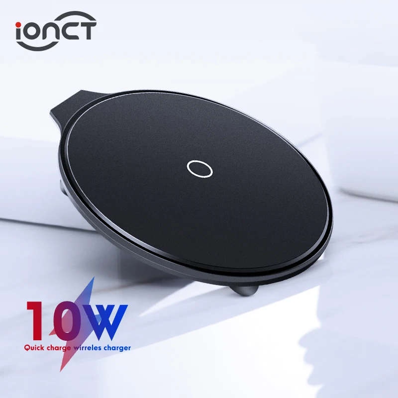 

iONCT 10W qi wireless charger for iPhone X XR XS 11 USB wirless Charging for Samsung Note 9 S10 Fast phone charger wireless pad