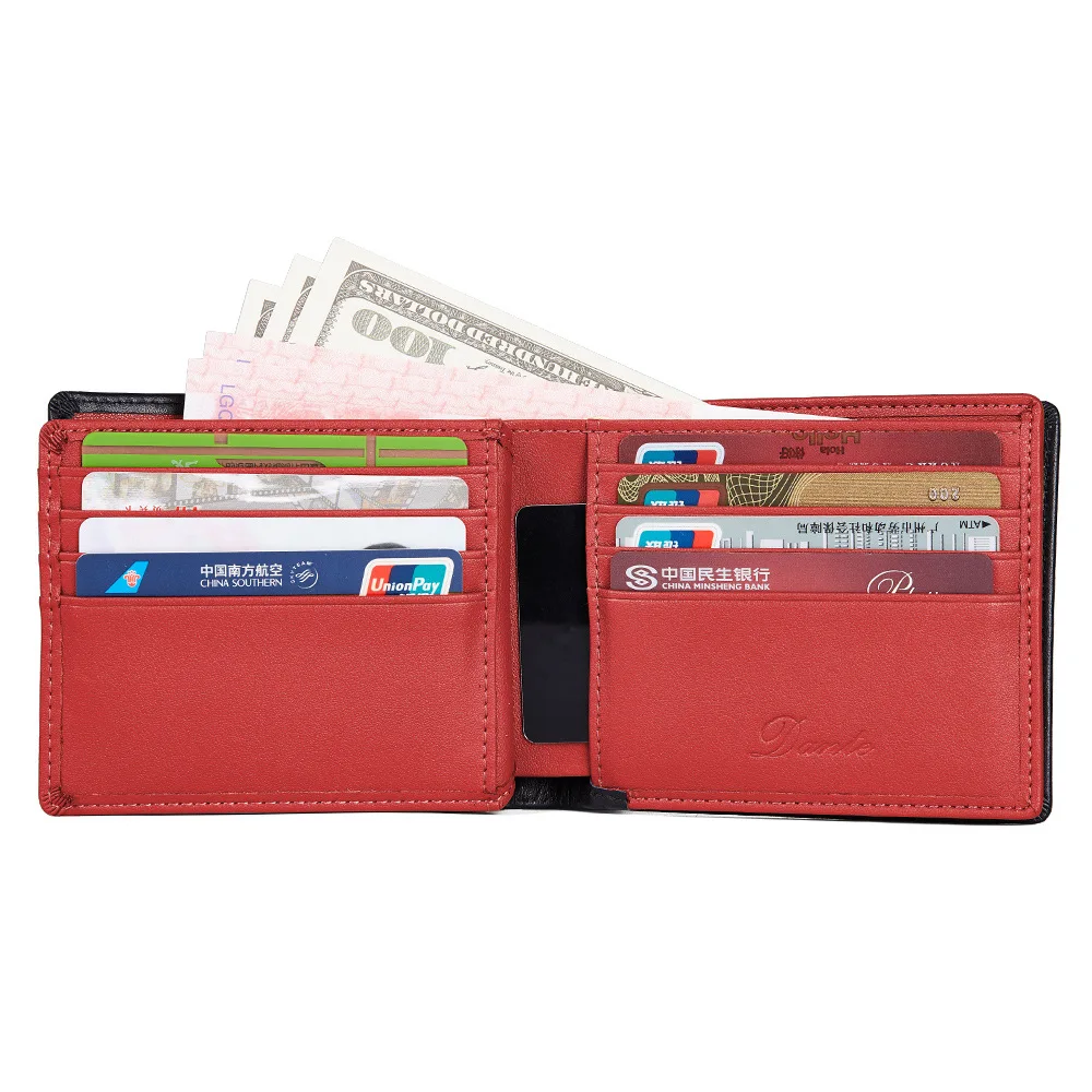 

dante Men Wallet 100% Cow Genuine Leather Short Wallets Male Multifunctional Cowhide Male Purse Coin Pocket Photo Card Holder