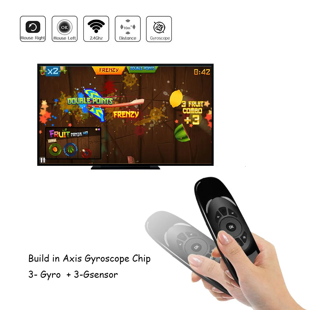 CHYI Air mouse Мини Беспроводная клавиатура мышь комбинированная перезаряжаемая Клавиатура дистанционного управления для Smart Android Tv Box Мини ПК