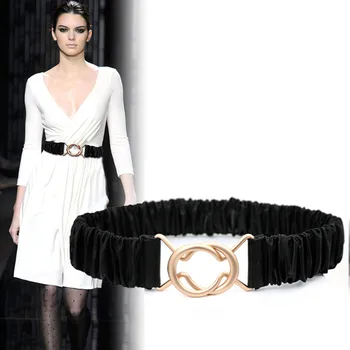 

Women's girdle Elastic waistbands for dress Stretch Waist Belts HOT black soft PU leather coat cummerbunds lady gifts girl party