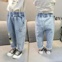 Универсальные Весенние Новые товары брюки для девочек детские джинсы с рисунком картофеля фри детская одежда