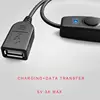 Data Sync USB 2.0/3.0 Extender Cord USB Extension Cable With ON OFF Switch for Raspberry Pi PC USB Fan LED Lamp 3