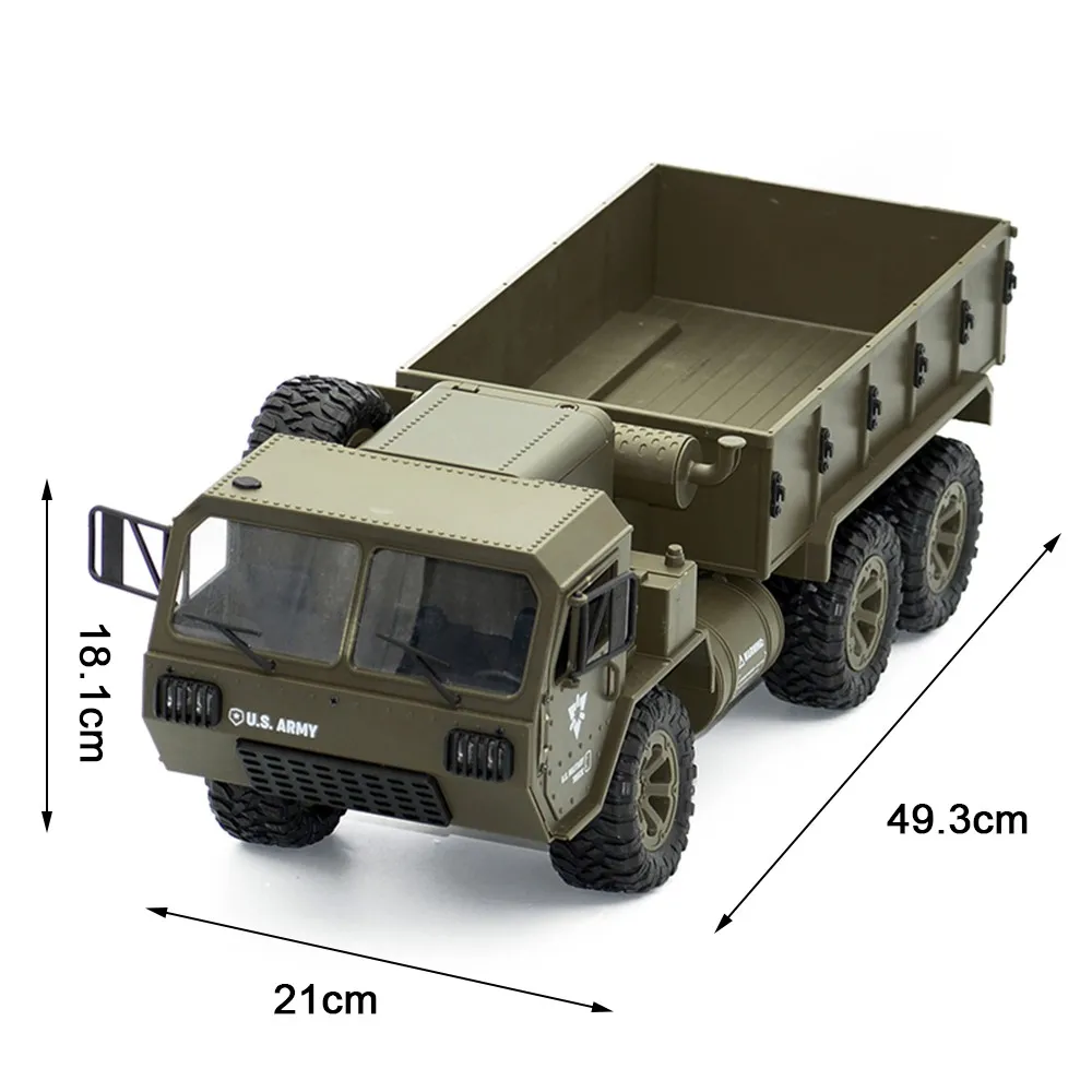 FY004 1/16 2,4G 6WD RC грузовик детские игрушки для мальчиков пульт дистанционного управления армейский военный грузовик RC модель автомобиля