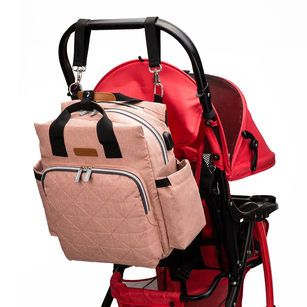 Mommy Diaper Bag Baby  Maternity USB Bag for Stroller Diaper  Waterproof Nappy Backpack Nursing Bags With Hooks