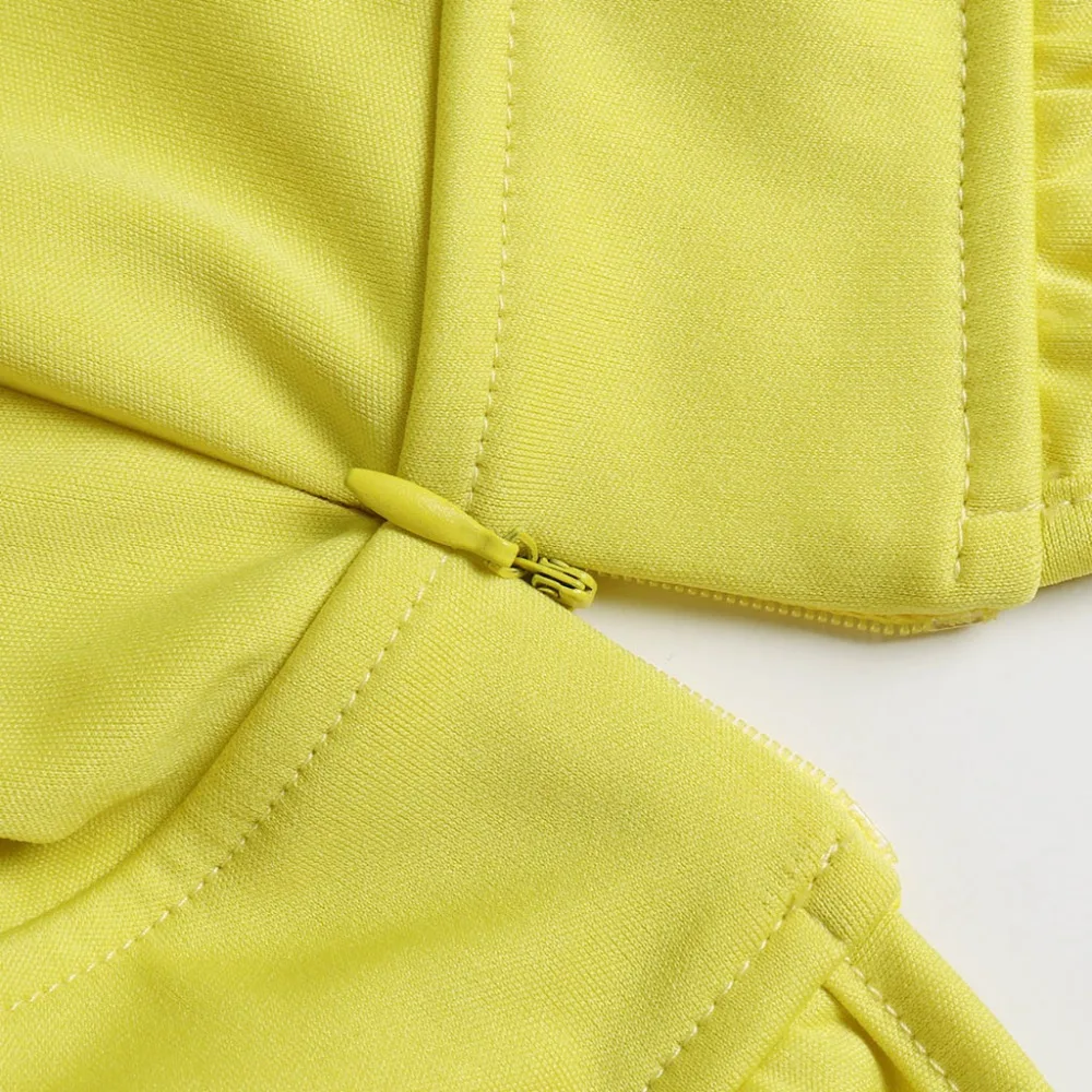Новые модные женские элегантные облегающие желтые однотонные обтягивающие повседневные Комбинезоны для работы в офисе комбинезоны с рукавами-фонариками