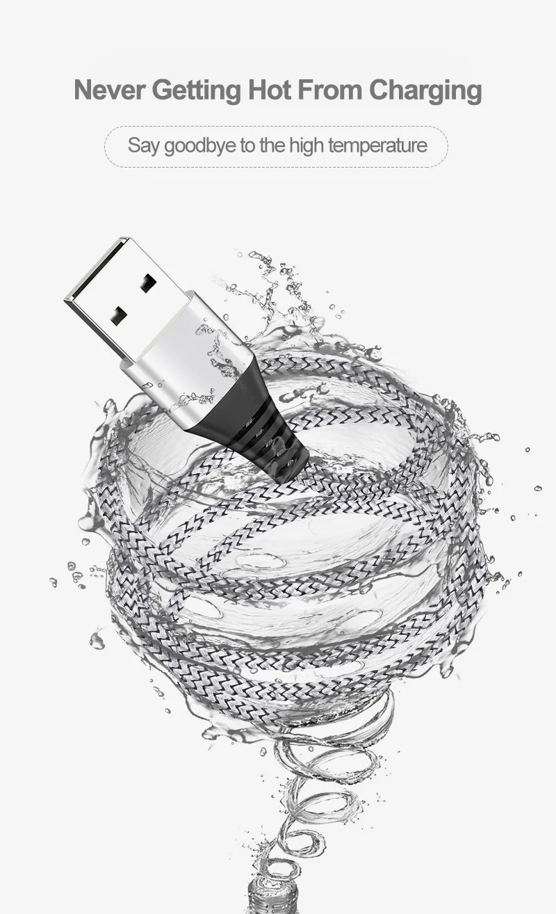 Voteer 3A Micro USB кабель для зарядки мобильных телефонов type-C 8-контактный кабель для быстрой зарядки кабель для передачи данных для iPhone samsung