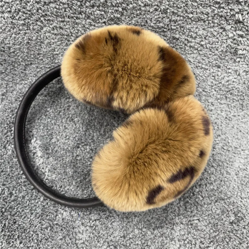 Natural 100% rex coelho pele earmuff feminino outono e quente earmuffs capa mais quente protetores de orelha inverno_voghion.com