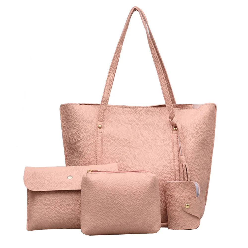 Pink Роскошные сумки женские дизайнерские сумки из четырех частей сумка-мессенджер сумка-кошелек сумка bolsa feminina женская сумка# XP30 - Цвет: Pink