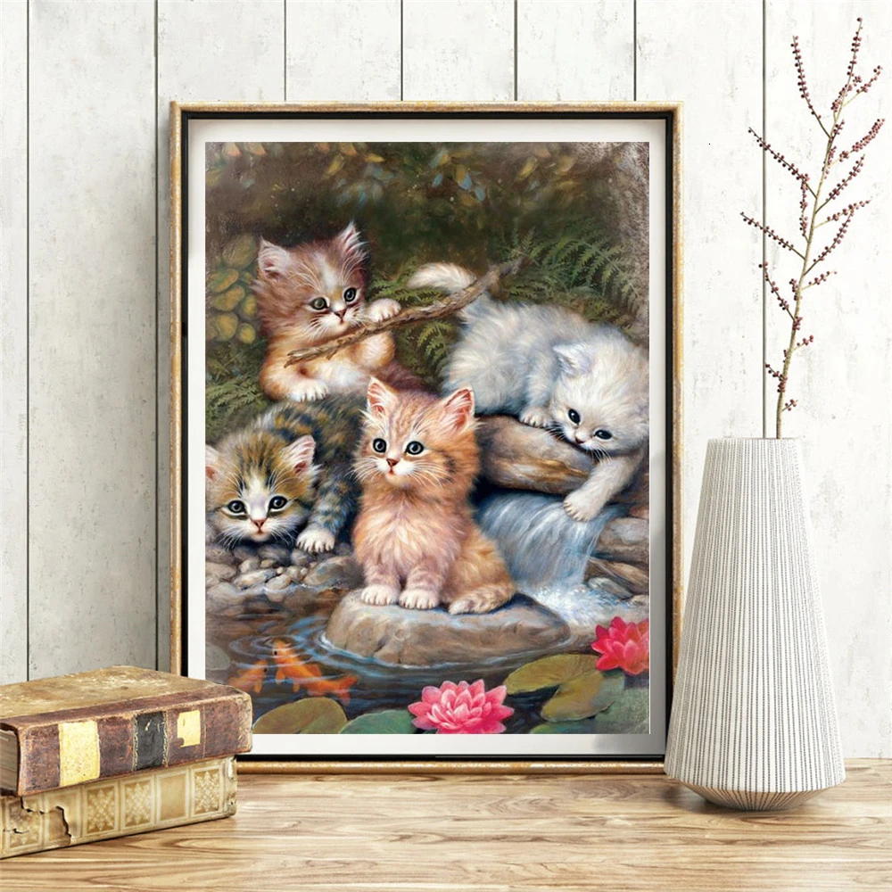 5D DIY Animal Diamond Painting Cat Full Square Diamond Art Embroidery Mosaic Handmade Home Decoration