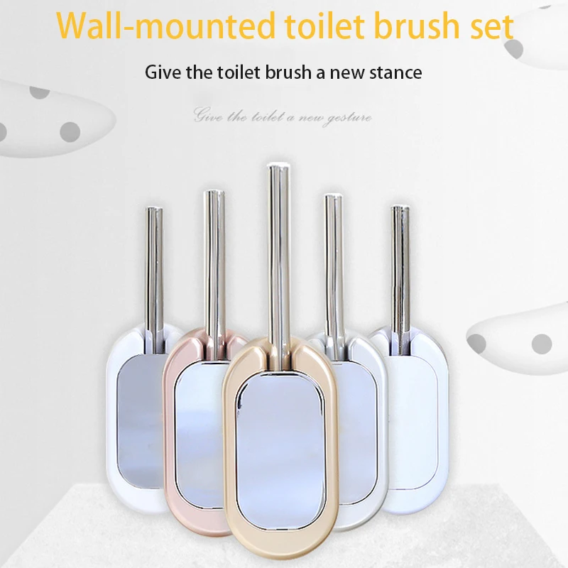 

Bathroom Modern Toilet Brush Set Long Handle Home Wall Mount Cleaning Punch Nail-Free Wall-Mounted