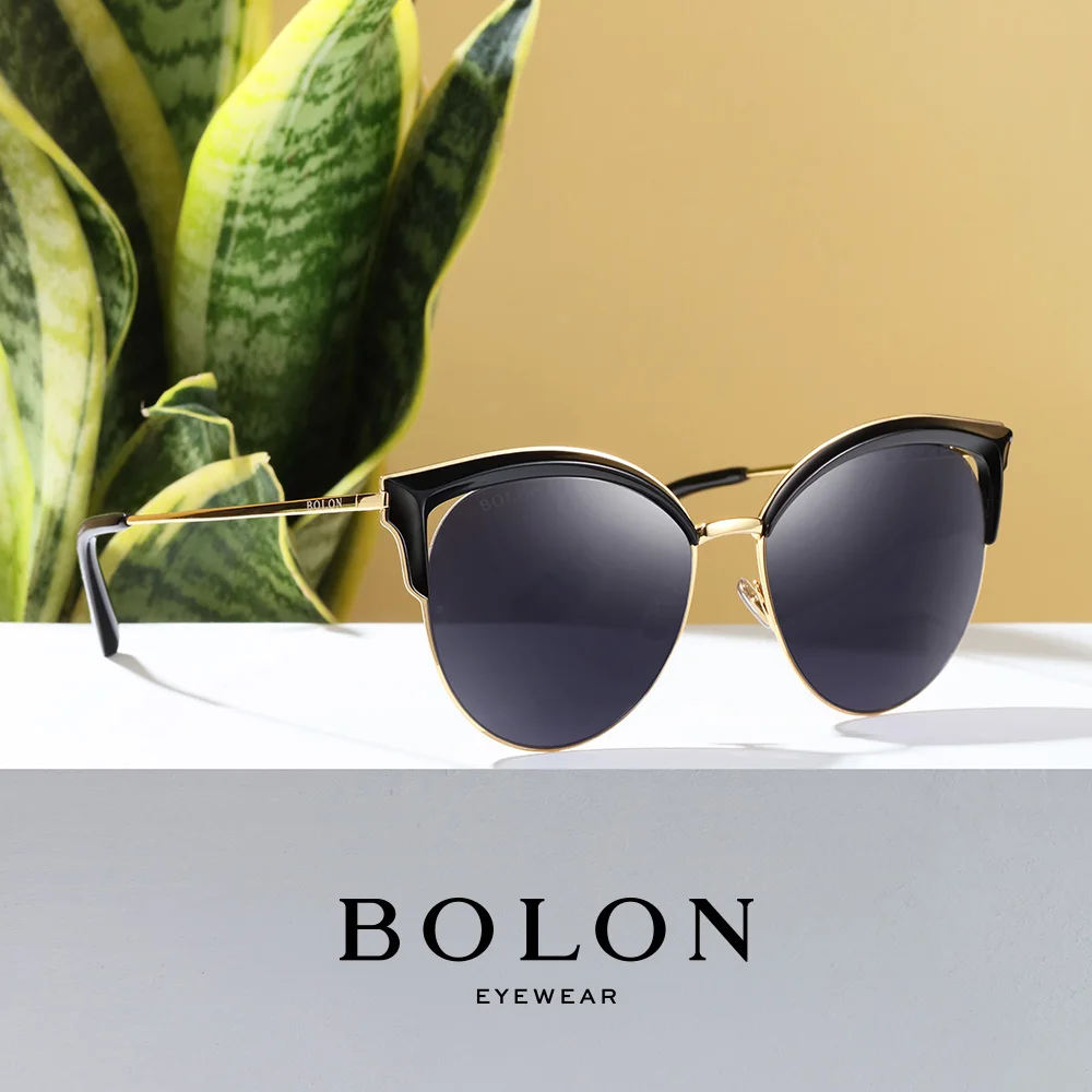 Женские солнцезащитные очки BOLON Cat Eye поляризационные черные темные с защитой UV400