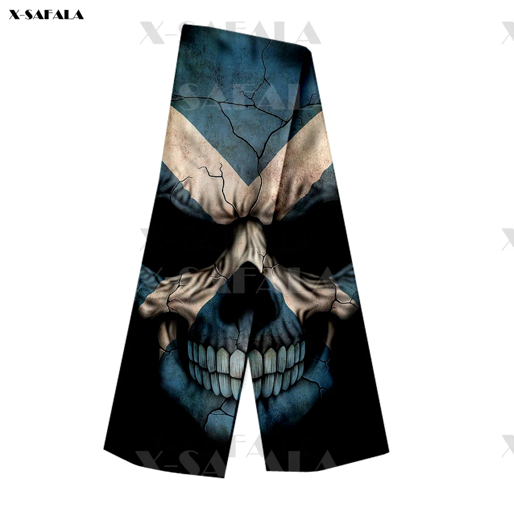 men's scarves & shawls American Flag Skull Print Long Scarves Scarf Shawl Cashmere Elegant Soft Fleece Beautiful Luxury Gift Man Warm 2022 Fashion head wraps for men