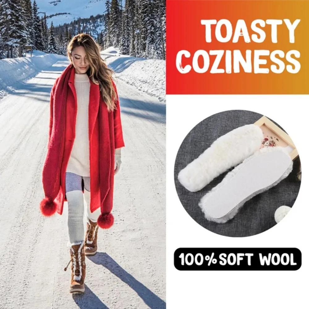 insoles for shoes Dishevelled Wool Warm Insole Cotton Snow Boots Sweat-Absorbent Warm wkladki do butow (5)