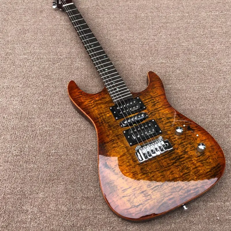 Electric Guitar Mahogany Body Flamed Maple Top Rosewood Fingerboard