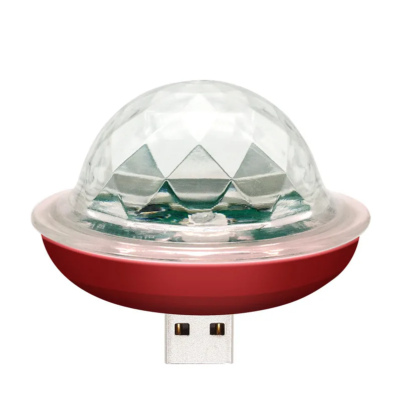 Мини USB звук вечерние освещение дискотечное освещение 4 Вт RGB магический хрустальный шар сценический свет эффект для рождества KTV свадебная музыка Dj свет - Цвет: Red body B