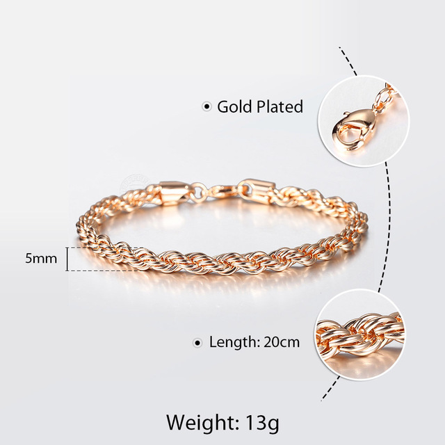 Bracelets For Women Men 585 Rose Gold Curb Snail Foxtail Venitian Link Chains Bracelet on hand Fashion Jewelry Gifts CBB1