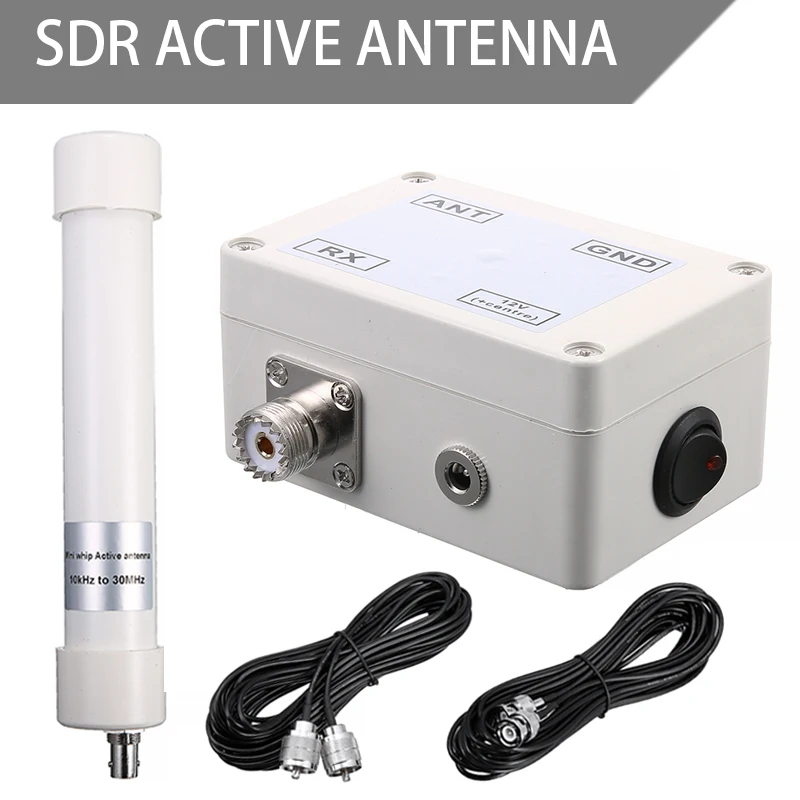 High Quality Active Receiving Antenna Mini Whip VLF LF HF VHF SDR Antennas With Connect Cable Signal Receive 10KHz-30MHz