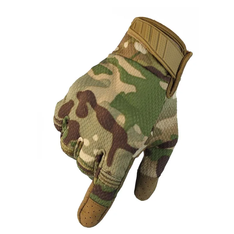 Camo 1 Военные полный палец тактические перчатки для мужчин Открытый полный палец перчатки сенсорный экран спортивные перчатки из дышащего материала перчатки - Цвет: Camo 1