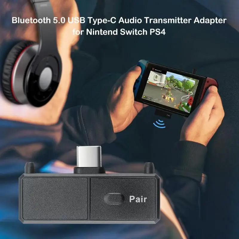 Bluetooth 5 0 USB Type C аудио передатчик адаптер ресивер с микрофоном для Nintendo Switch PS4 TV PC