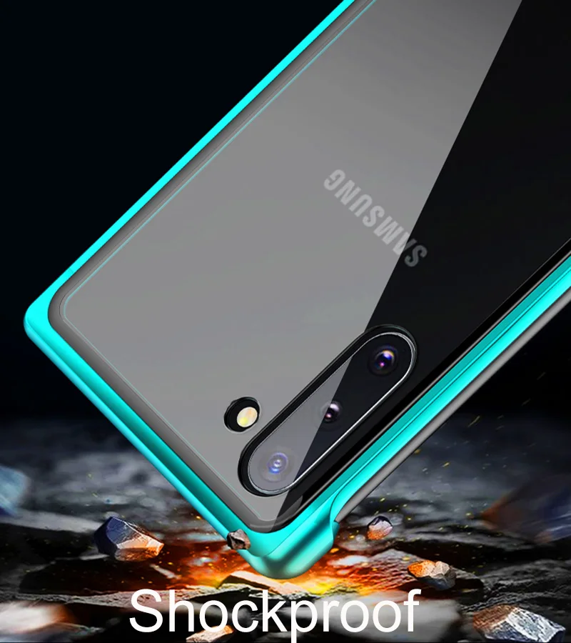 Note 10 Plus чехол Роскошный металлический корпус ударопрочный прозрачный чехол из закаленного стекла для samsung Note 10 S10 Plus чехол Note10Plus Coque