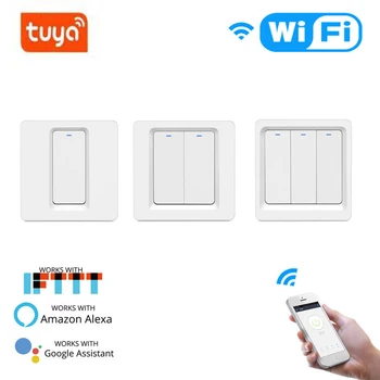 

WiFi Smart Home Light Switch Push Button Smart Life/Tuya APP Remote Control Works with Alexa Google Home for Voice Control